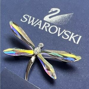Retired Aurora Borealis Swarovski Dragonfly Brooch